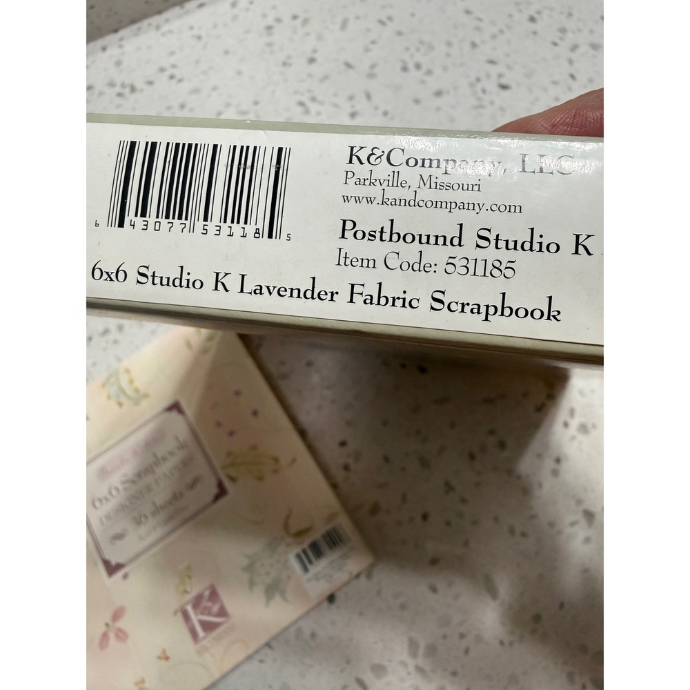 K&Company NEW Scrapbook Lavender Fabric Post-bound Set 6x6in w Paper Stack VTG - Picture 4 of 6